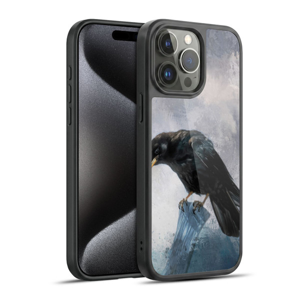 Simone Gatterwe Animals 2 Black Crow Gel Armour Case For Apple iPhone 15 Pro Max