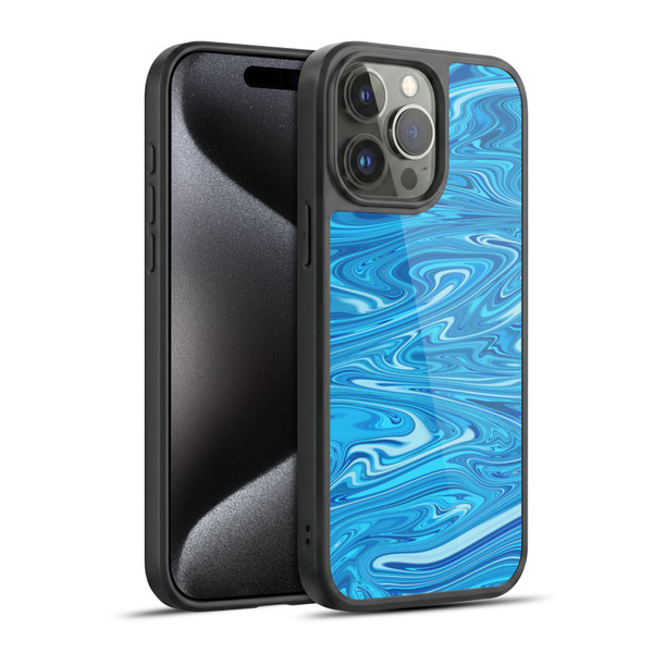 Suzan Lind Marble Light Blue Gel Armour Case For Apple iPhone 15 Pro Max