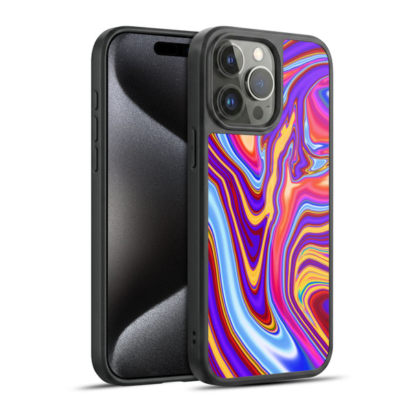 Suzan Lind Marble Purple Yellow Red Gel Armour Case For Apple iPhone 15 Pro Max