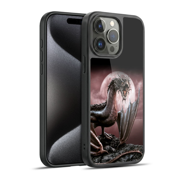 Sarah Richter Fantasy Creatures Black Dragon Roaring Gel Armour Case For Apple iPhone 15 Pro Max