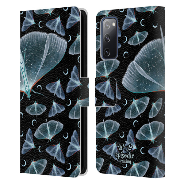 Episodic Drawing Moth Patterns Translucent Leather Book Wallet Case Cover For Samsung Galaxy S20 FE / 5G