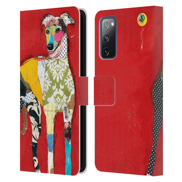 Michel Keck Dogs 2 Greyhound Leather Book Wallet Case Cover For Samsung Galaxy S20 FE / 5G