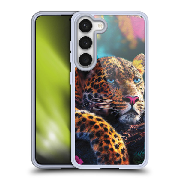 Michael David Ward Animals Reclining Leopard Soft Gel Case for Samsung Galaxy S23 5G & MagSafe