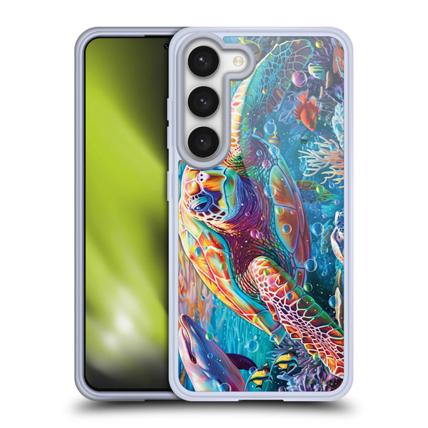 Michael David Ward Psychedelic Art Turtle Magic Soft Gel Case for Samsung Galaxy S23 5G & MagSafe