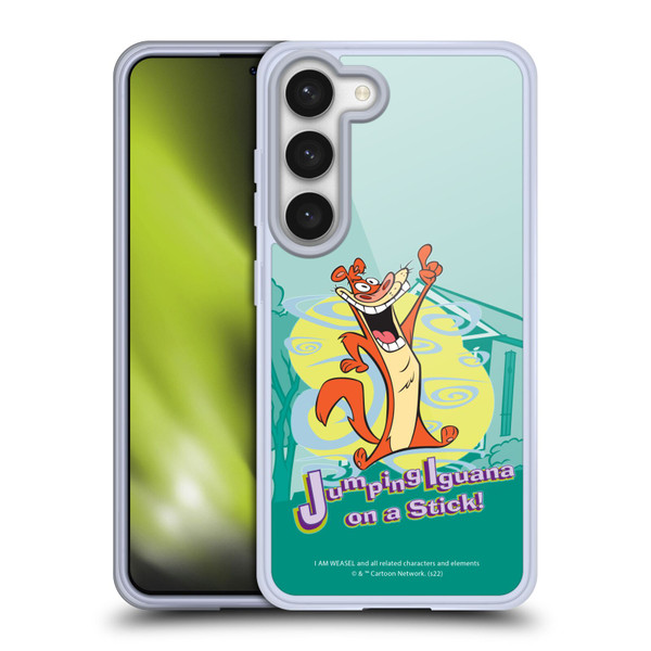 I Am Weasel. Graphics Jumping Iguana On A Stick Soft Gel Case for Samsung Galaxy S23 5G & MagSafe
