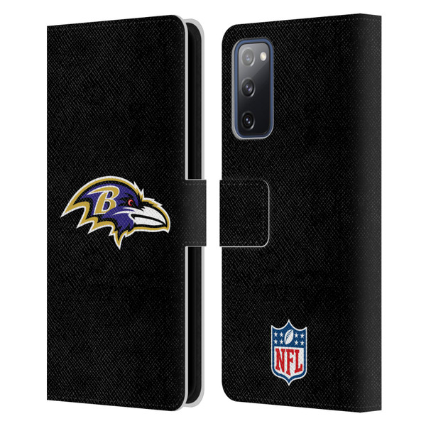 NFL Baltimore Ravens Logo Plain Leather Book Wallet Case Cover For Samsung Galaxy S20 FE / 5G