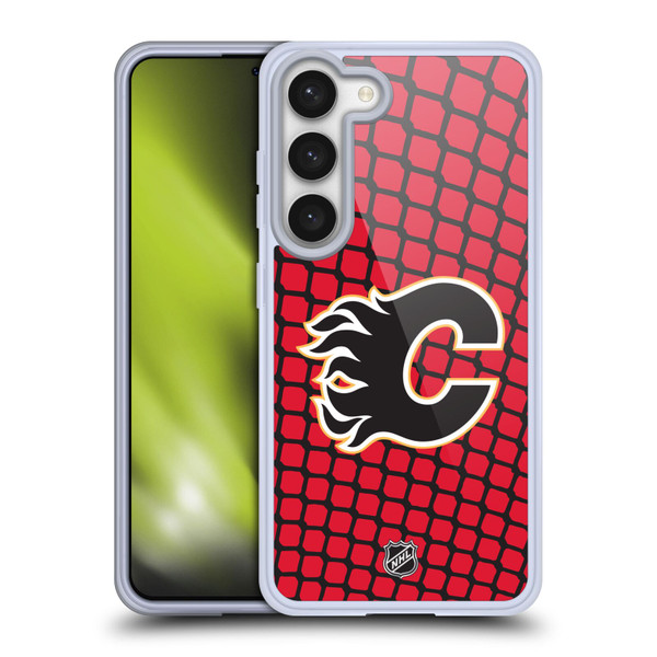 NHL Calgary Flames Net Pattern Soft Gel Case for Samsung Galaxy S23 5G & MagSafe
