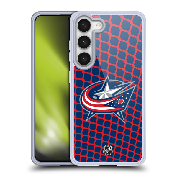 NHL Columbus Blue Jackets Net Pattern Soft Gel Case for Samsung Galaxy S23 5G & MagSafe