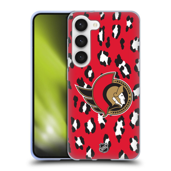NHL Ottawa Senators Leopard Pattern Soft Gel Case for Samsung Galaxy S23 5G & MagSafe