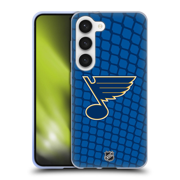 NHL St Louis Blues Net Pattern Soft Gel Case for Samsung Galaxy S23 5G & MagSafe
