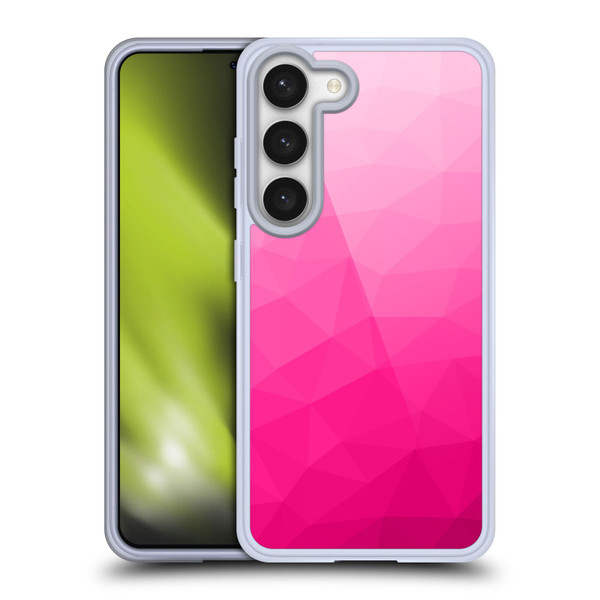PLdesign Geometric Patterns Hot Pink Gradient Mesh Soft Gel Case for Samsung Galaxy S23 5G & MagSafe