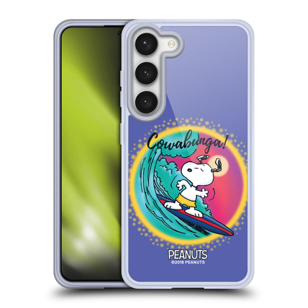 Peanuts Snoopy Boardwalk Airbrush Cowabunga Surf Soft Gel Case for Samsung Galaxy S23 5G & MagSafe