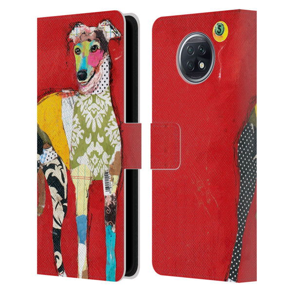 Michel Keck Dogs 2 Greyhound Leather Book Wallet Case Cover For Xiaomi Redmi Note 9T 5G