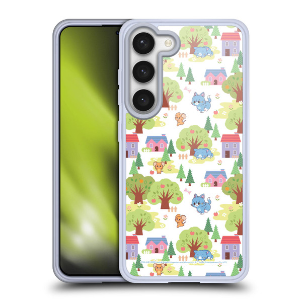 Tom and Jerry Gokko Graphics Trees Pattern Soft Gel Case for Samsung Galaxy S23 5G & MagSafe