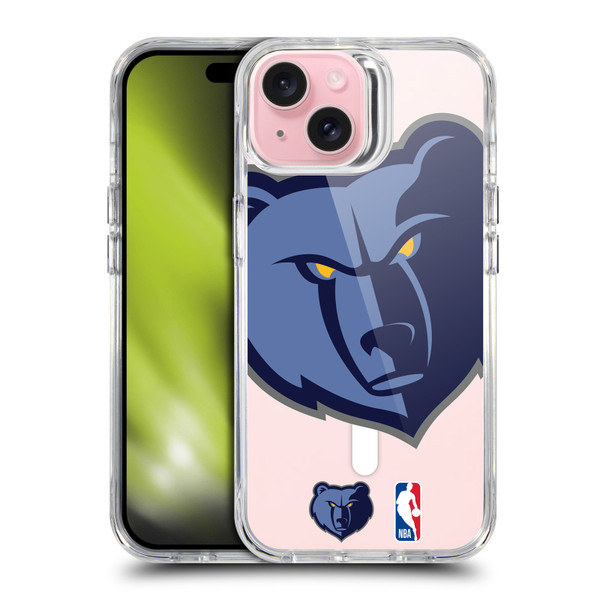 NBA Memphis Grizzlies Logo Oversized Bear SHOCKPROOF BUMPER CASE COMPATIBLE WITH Apple iPhone 15 & MAGSAFE
