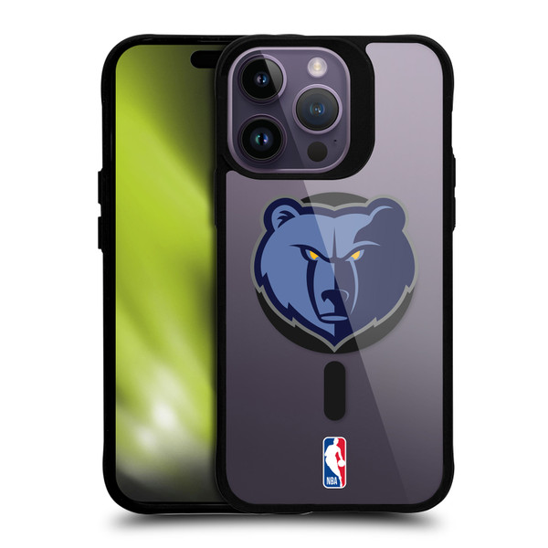 NBA Memphis Grizzlies Logo Bear BLACK SHOCKPROOF BUMPER CASE COMPATIBLE WITH Apple iPhone 14 Pro Max & MAGSAFE