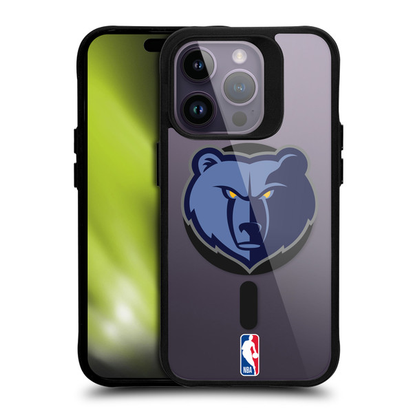 NBA Memphis Grizzlies Logo Bear BLACK SHOCKPROOF BUMPER CASE COMPATIBLE WITH Apple iPhone 14 Pro & MAGSAFE