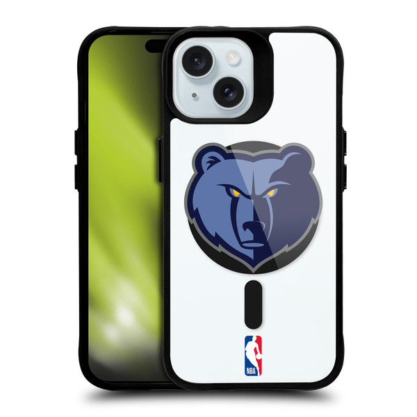 NBA Memphis Grizzlies Logo Bear BLACK SHOCKPROOF BUMPER CASE COMPATIBLE WITH Apple iPhone 15 & MAGSAFE