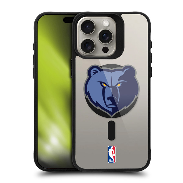 NBA Memphis Grizzlies Logo Bear BLACK SHOCKPROOF BUMPER CASE COMPATIBLE WITH Apple iPhone 15 Pro Max & MAGSAFE