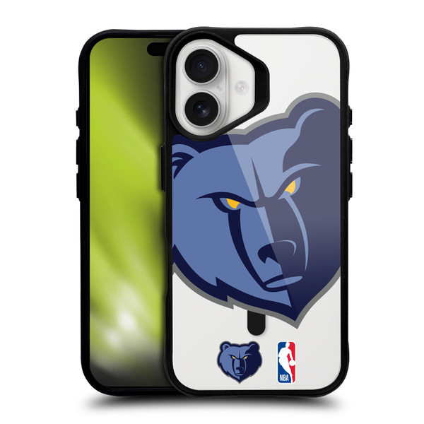 NBA Memphis Grizzlies Logo Oversized Bear BLACK SHOCKPROOF BUMPER CASE COMPATIBLE WITH Apple iPhone 16 & MAGSAFE