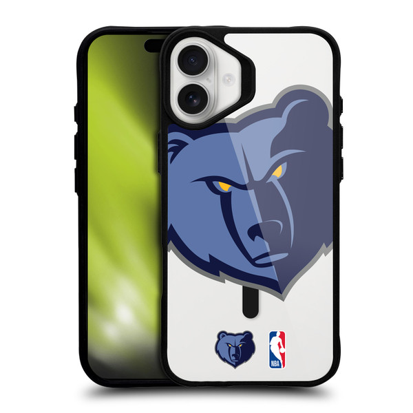 NBA Memphis Grizzlies Logo Oversized Bear BLACK SHOCKPROOF BUMPER CASE COMPATIBLE WITH Apple iPhone 16 Plus & MAGSAFE