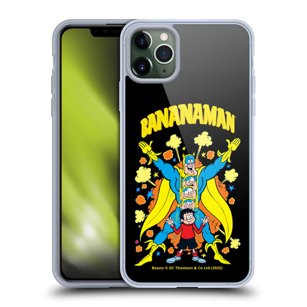 Beano Bananaman Graphics Characters Soft Gel Case for Apple iPhone 11 Pro Max & MagSafe