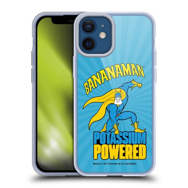 Beano Bananaman Graphics Potassium Powered Soft Gel Case for Apple iPhone 12 Mini & MagSafe