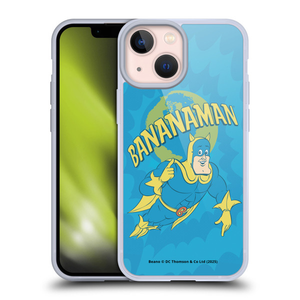 Beano Bananaman Graphics World Soft Gel Case for Apple iPhone 13 Mini & MagSafe