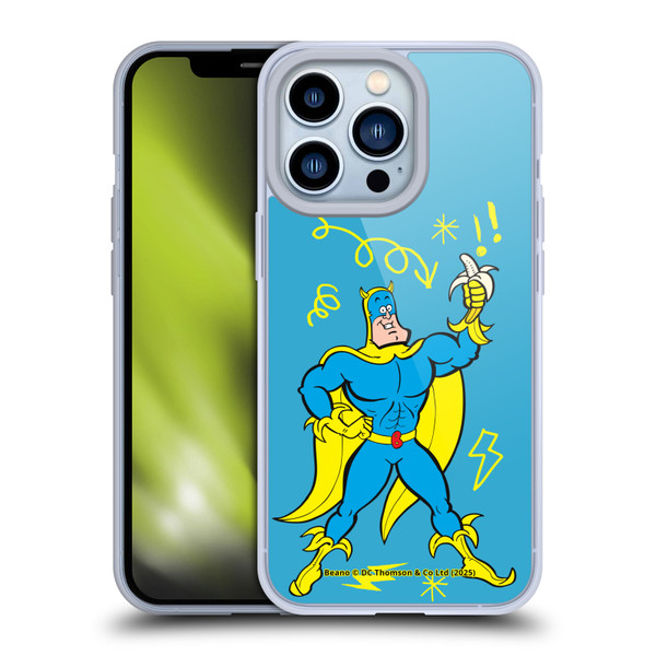 Beano Bananaman Graphics Blue Soft Gel Case for Apple iPhone 13 Pro & MagSafe