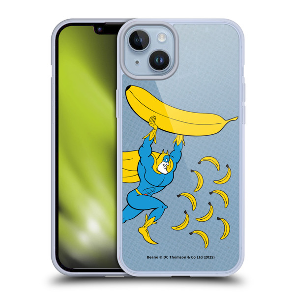 Beano Bananaman Graphics Banana Soft Gel Case for Apple iPhone 14 Plus & MagSafe