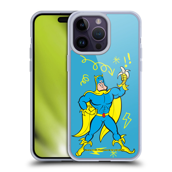 Beano Bananaman Graphics Blue Soft Gel Case for Apple iPhone 14 Pro Max & MagSafe