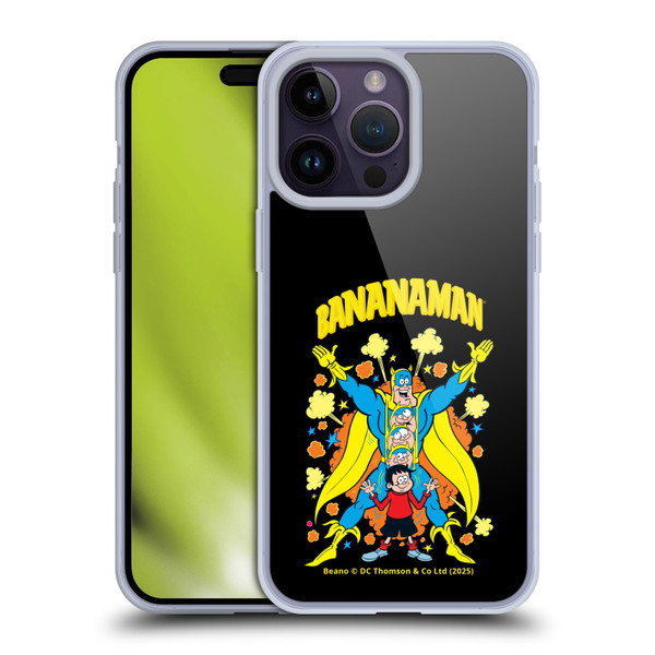 Beano Bananaman Graphics Characters Soft Gel Case for Apple iPhone 14 Pro Max & MagSafe