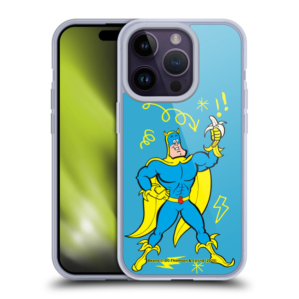 Beano Bananaman Graphics Blue Soft Gel Case for Apple iPhone 14 Pro & MagSafe