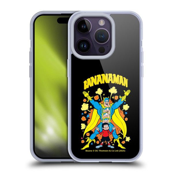 Beano Bananaman Graphics Characters Soft Gel Case for Apple iPhone 14 Pro & MagSafe
