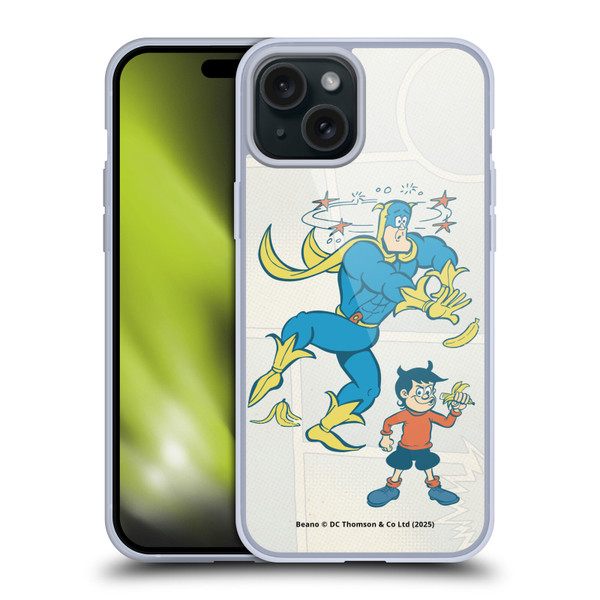 Beano Bananaman Graphics With Dennis Soft Gel Case for Apple iPhone 15 Plus & MagSafe
