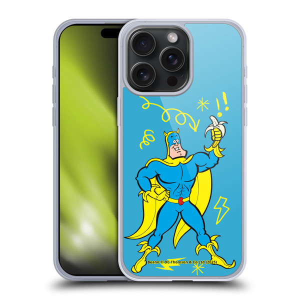Beano Bananaman Graphics Blue Soft Gel Case for Apple iPhone 15 Pro Max & MagSafe