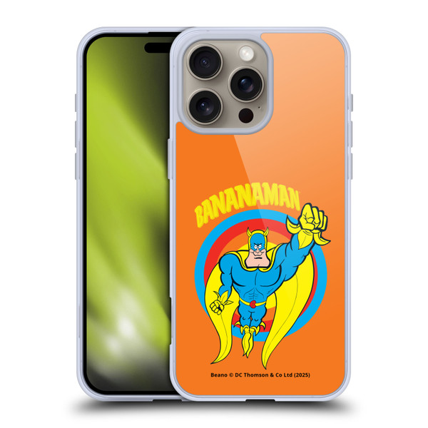 Beano Bananaman Graphics Fly Soft Gel Case for Apple iPhone 16 Pro Max & MagSafe