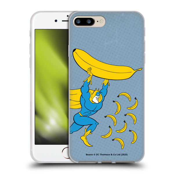Beano Bananaman Graphics Banana Soft Gel Case for Apple iPhone 7 Plus / 8 Plus & MagSafe