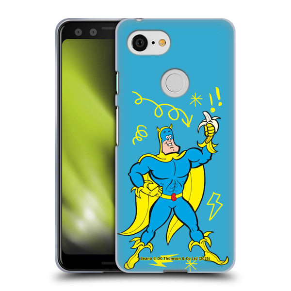 Beano Bananaman Graphics Blue Soft Gel Case for Google Pixel 3