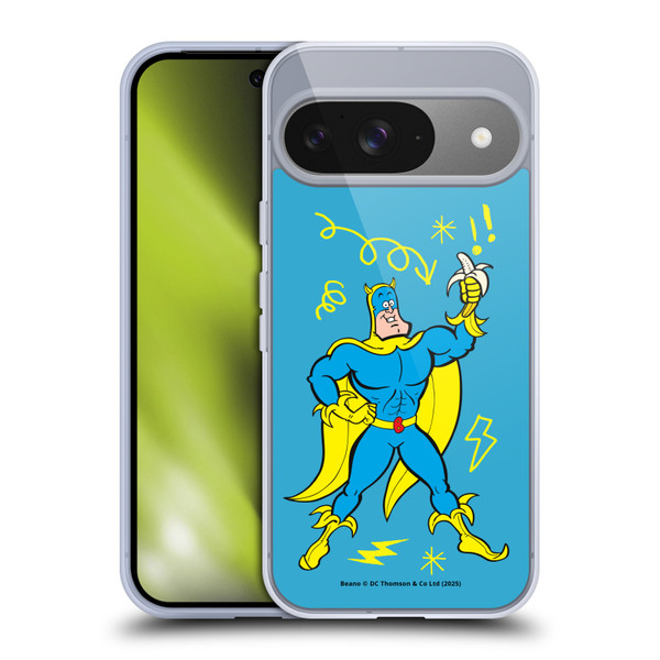 Beano Bananaman Graphics Blue Soft Gel Case for Google Pixel 9 / Pixel 9 Pro