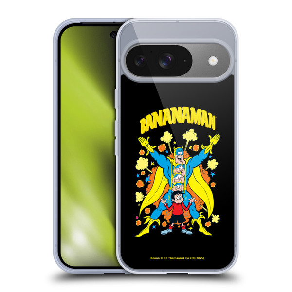 Beano Bananaman Graphics Characters Soft Gel Case for Google Pixel 9 / Pixel 9 Pro