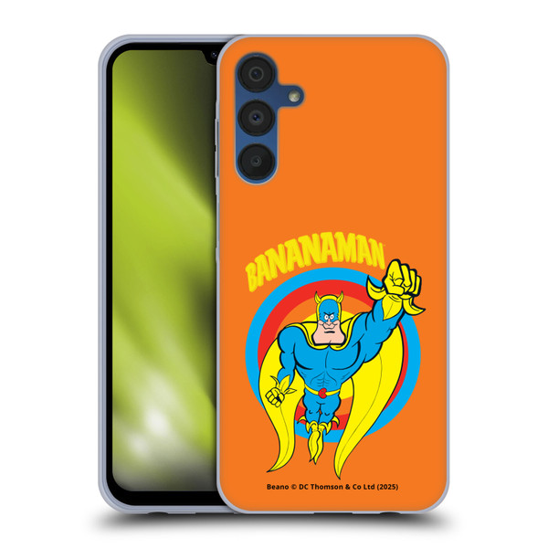 Beano Bananaman Graphics Fly Soft Gel Case for Samsung Galaxy A15 & MagSafe