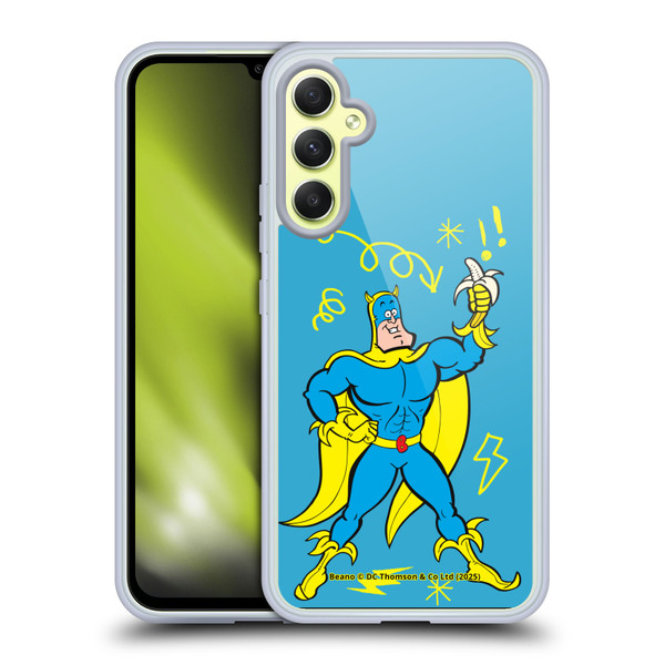 Beano Bananaman Graphics Blue Soft Gel Case for Samsung Galaxy A34 5G