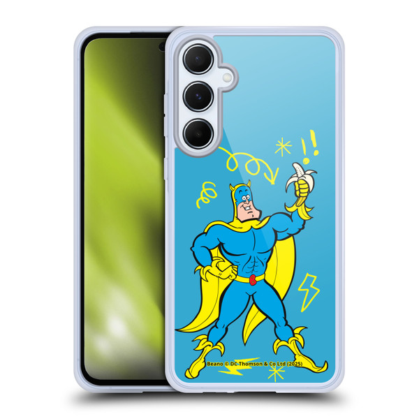 Beano Bananaman Graphics Blue Soft Gel Case for Samsung Galaxy A55 5G