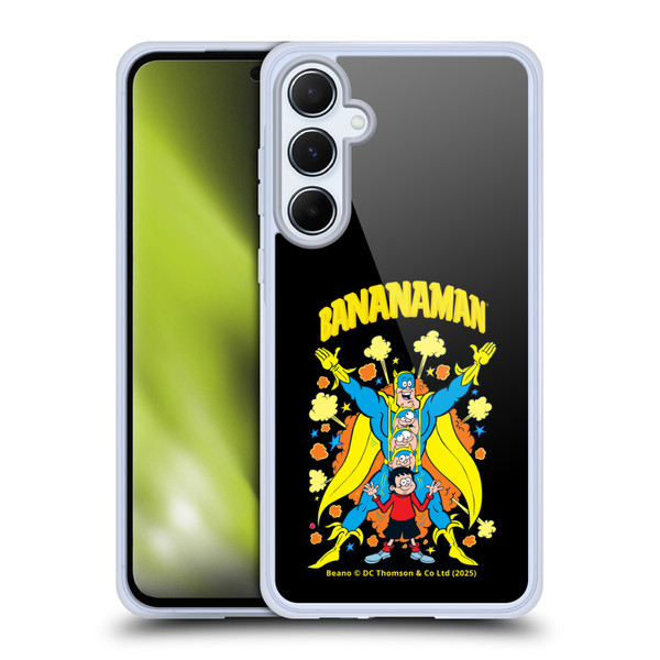 Beano Bananaman Graphics Characters Soft Gel Case for Samsung Galaxy A55 5G