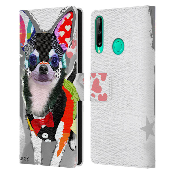 Michel Keck Dogs 3 Chihuahua Leather Book Wallet Case Cover For Huawei P40 lite E