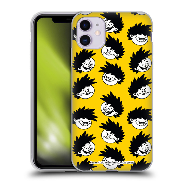 Beano Bananaman Patterns Dennis Head Soft Gel Case for Apple iPhone 11