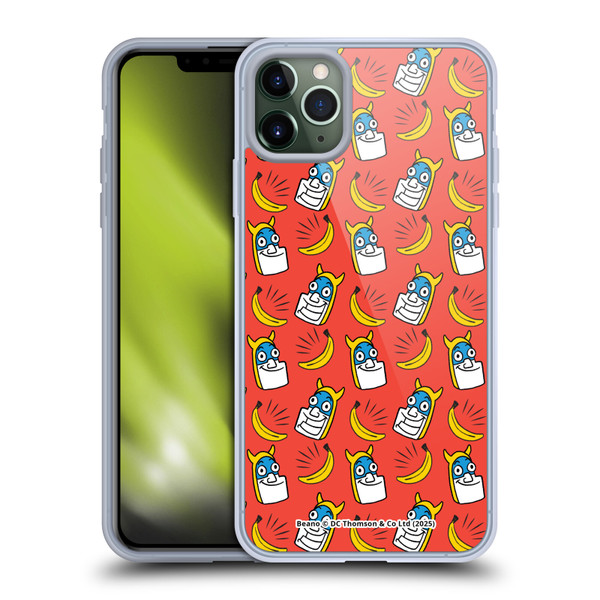Beano Bananaman Patterns Head Soft Gel Case for Apple iPhone 11 Pro Max & MagSafe