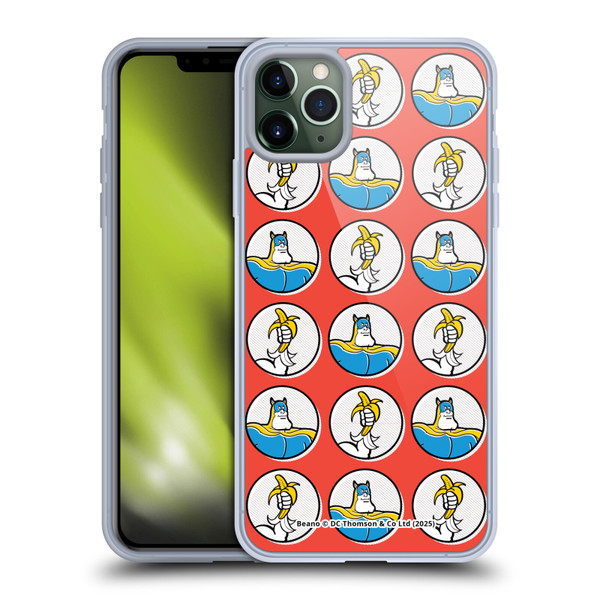 Beano Bananaman Patterns Red Circles Soft Gel Case for Apple iPhone 11 Pro Max & MagSafe