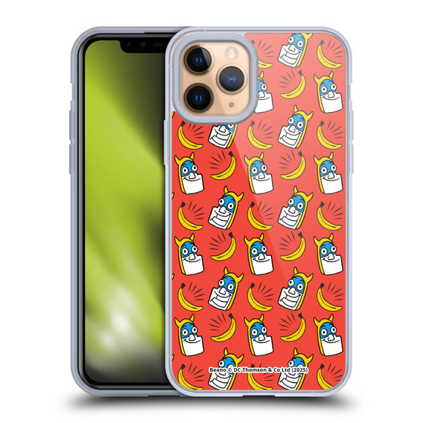Beano Bananaman Patterns Head Soft Gel Case for Apple iPhone 11 Pro & MagSafe
